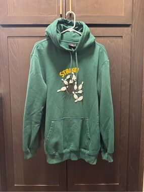 H&M Green Bowling Graphic Hoodie Sweatshirt